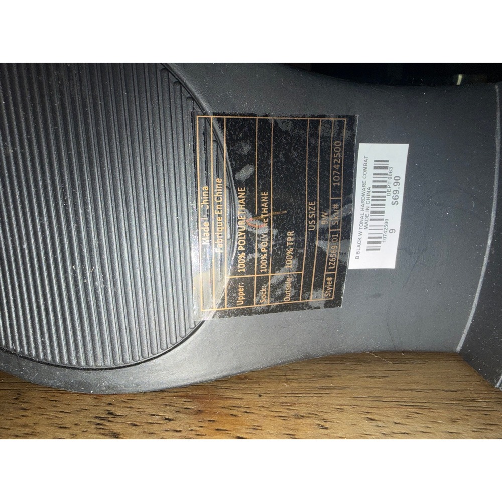 Torrid Black Tonal Hardware Combat Boots Womens Size 9 W Double Buckle Strap - Picture 7 of 8